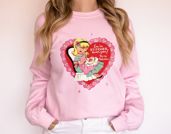 Retro Valentines Day Sweatshirts, Sewing Funny Valentines Shirt Gift for Her, Women's Vintage Valentines Sweater, Valentines Teacher Shirts.jpg