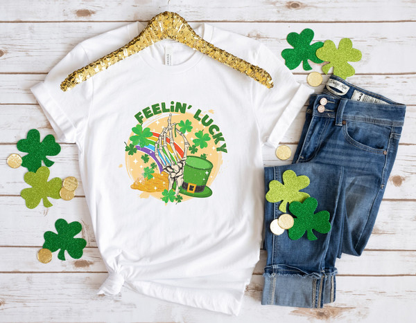 Feelin Lucky Patrick Day Shirt, Lucky Shirt, Patrick Day Shirt, Shamrock Shirt, St Patrick Day Shirt, Irish Day Shirt , Four Leaf Shirt.jpg