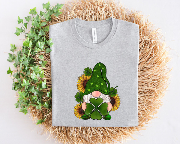 Lucky Gnome Flower Patrick Day Shirt, Lucky Shirt, Patrick Day Shirt, Shamrock Shirt, St Patrick Day Shirt, Irish Day Shirt, Four Leaf Shirt.jpg