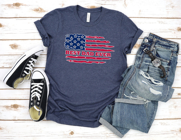 Best Dad Ever Shirt - American Dad Tshirt - USA Flag Dad Shirt - Fathers Day Gift.jpg