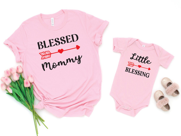 Blessed Mommy Shirt, Little Blessing Shirt, Little Blessing, Blessed Family Shirts, Mama and Me Outfit, Matching Shirts, New Mommy.jpg