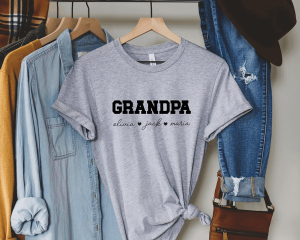 Personalized Grandpa Shirt, Papa Shirt, Personalized Grandpa Gift, Customized Father's Day Shirt, Christmas Gift for Grandpa, Grandchildren.jpg
