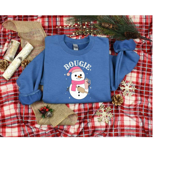 Bougie Shirt, Snowman Sweatshirt, Winter Shirt, Christmas Gift, Cute Snowman Tshirt, Snowman Coffee Shirt, Coffee Shirt,.jpg