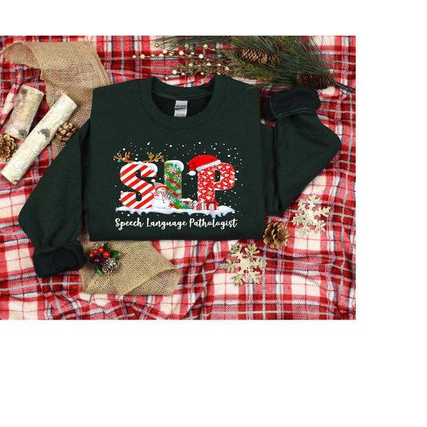 Christmas Shirt, Christmas SLP Shirt, Speech Therapy Shirt, Speech Shirt, Christmas Gift For SLP, SLP Shirt.jpg