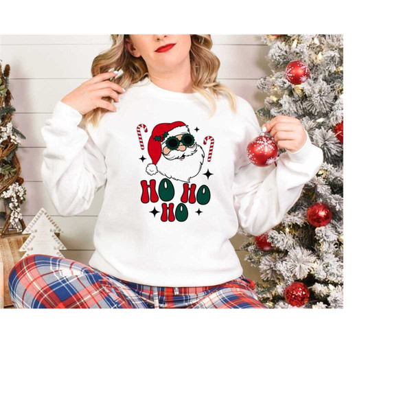 Christmas Shirt, Ho Ho Ho Sweatshirt, Winter Clothing, Christmas Gift, Holiday Sweatshirt, Funny Christmas Sweater, Sant.jpg