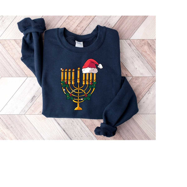 Hanukkah Sweatshirt, Chrismukkah Shirt, Menorah Candle Tshirt,  Jewish Religious Sweater, Happy Hanukkah Tee, Jewish Hol.jpg