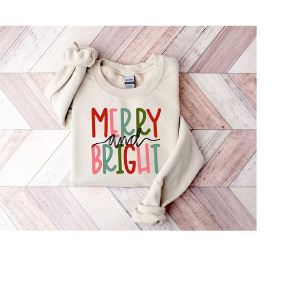 Merry And Bright Shirt, Christmas Vibes Shirt, Christmas Crew Sweatshirt, Christmas Women Gift, Christmas Family Shirt,.jpg