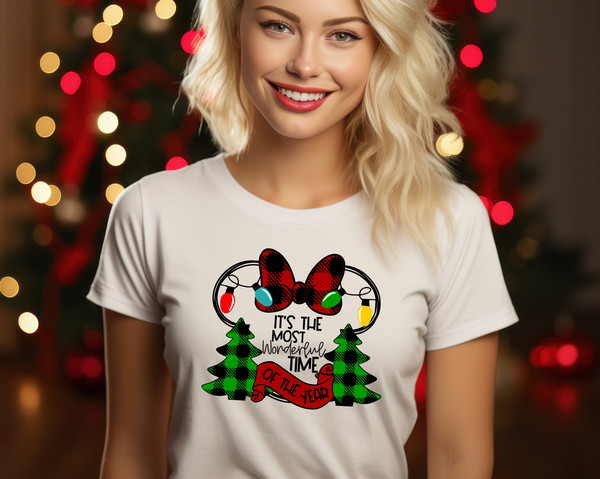 Christmas Shirt, Mickey Inspired Clothing, Cute Minnie Top, Family Holiday Fashion, Yuletide Disney Tee,  Holiday Mickey Design, Joyful Wear 1.jpg