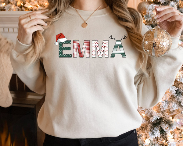Custom Name Christmas Sweatshirts, Christmas Gifts, Christmas Crew Sweatshirt, Family Photo Christmas Pajamas, Christmas Sweatshirt Family.jpg
