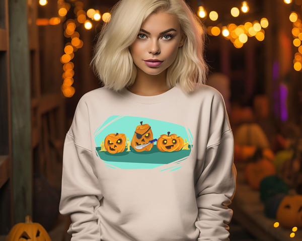 Pumpkin Sweatshirt, Pumpkin Sweater, Jack-o-Lantern Sweatshirt, Halloween Crewneck Sweatshirt, Halloween Sweater, Spooky Season.jpg