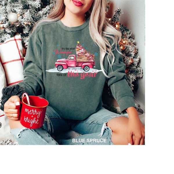 Christmas Sweatshirt, The Most Wonderful Time Of The Year, Holiday Sweaters For Women, Christmas Sweater, Retro Holiday 1.jpg