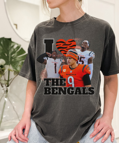 COMFORT COLORS I Love the Bengals Tshirt, Bootleg Joe Shiesty Shirt, NFL Vintage, Jamarr Chase Shirt, Tee Higgins, Joe Burrow, Cincinnati.jpg