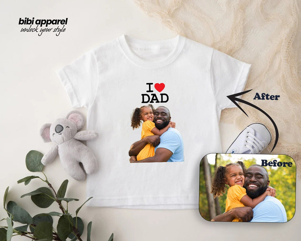 I Love Dad Custom Photo Toddler Shirt, Personalized Father's Day Shirt, Custom Text Daddy Bodysuit,Custom Image Baby Bodysuit.jpg