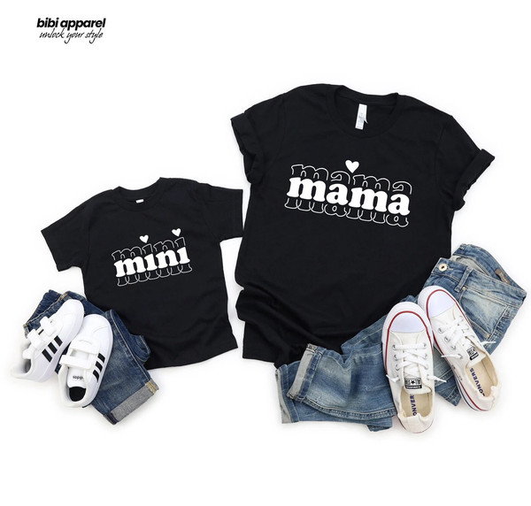 Mama & mini Shirt, Stacked mama and mini shirt, Mother's Day , Mama and me , Mommy and me , Mom matching shirt , Sublimation.jpg