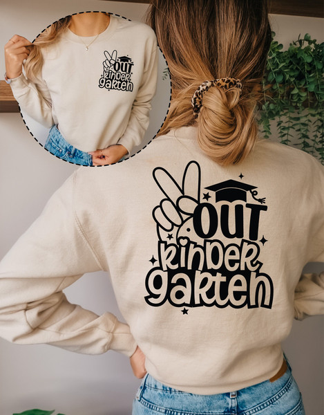 Peace Out Kinder Garten Sweatshirt, Last Day of School Hoodie Aesthetic Toddler Tee, Kindergarten Graduation Gift, First Grade Toddler Shirt.jpg