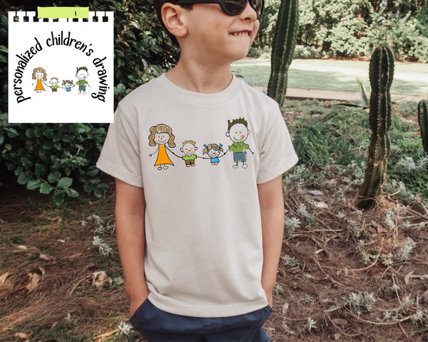 Personalized Drawing Shirt, Custom Children's Art, Father's Day Tee, Unique Gift Shirt, Customized Family Top,Unique Father's Day Clothing.jpg