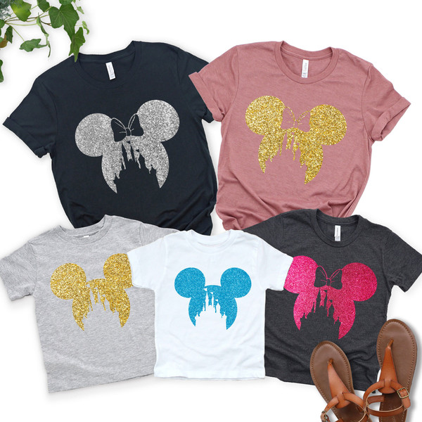 Disney Family Shirt,Disney Shirt for Women, Ear Shirt,Disney Mickey Silhouette Shirt,Tshirt for Kids.Disney Glitter Minnie Shirt.jpg