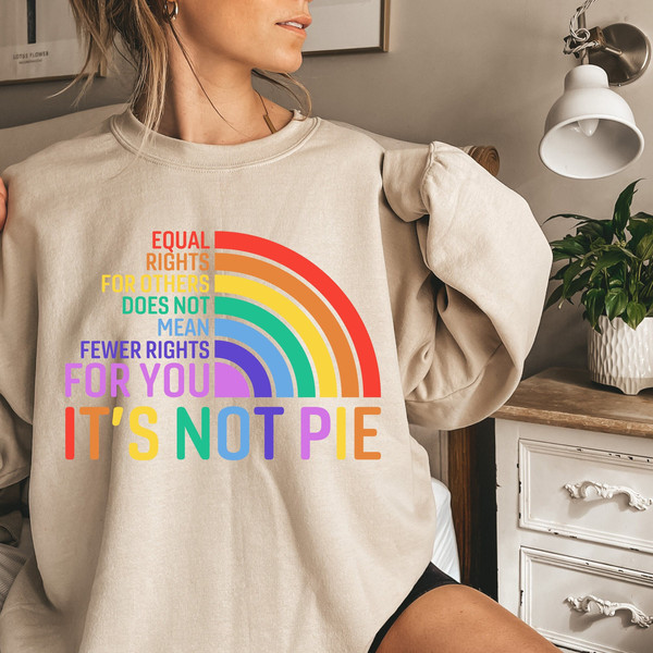 Equal rights for others does not mean fewer rights for you shirt, it not pie shirt, LGBT Rainbow, Black Rainbow, Transgender Rainbow, Pride.jpg