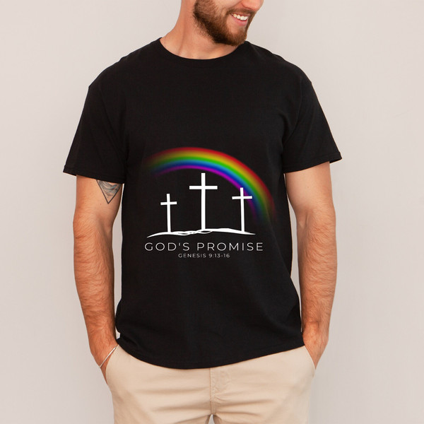 God's Promise, Trendy Christian T-Shirt, God's Promise not Pride, Jesus loves everyone, Wear Your Faith, Bible Verse T-Shirt, Faith T-Shirt.jpg