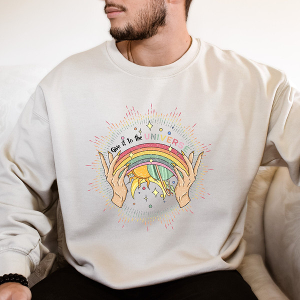 Give It To The Universe, Celestial Gay Shirt, Mystical Lesbian Shirt, Rainbow Color Pride Shirt, Gay Universe Tee, Gift For Gay, Pride Month.jpg