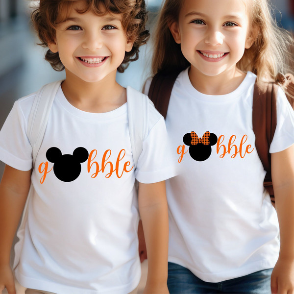 Gobble Mickey And Minnie Thanksgiving Shirt, Disney Gobble Shirt, Fall Shirt, Thanksgiving Couple Shirt, Thankful shirt, Cute  Gift Shirt,.jpg
