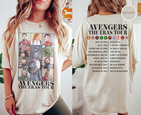 Avengers The Eras Tour Shirt, Avenger MCU Assemble Sweatshirt, Marvel Fan Gift, The Eras Tour 2023 Shirt, Spiderman Thor Loki Hulk Shirt.jpg