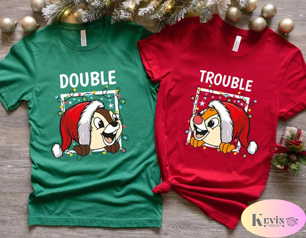 Chip and Dale Christmas Shirt, Disney Christmas Trip Shirt, Double Trouble Shirt, Disney Family Christmas Shirt, Christmas Couple Shirts.jpg