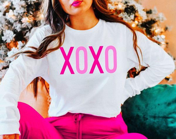XOXO Shirt, XOXO Sweatshirt Womens Valentines Shirt for Women Valentines Day Shirt Plus Size Long Sleeve Valentines day gifts for her.jpg