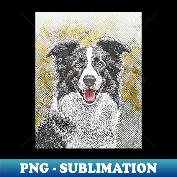 Dog Portrait - Border Collie - Professional Sublimation Digital Download