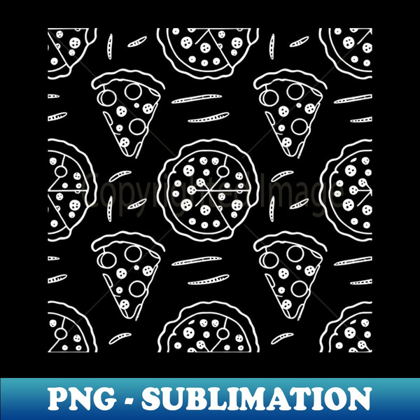 Pizza Pattern simple line art illustration - Artistic Sublimation Digital File