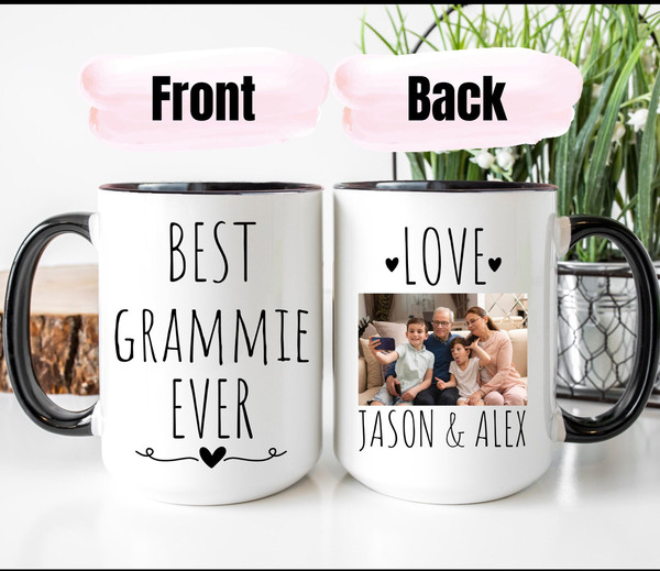 Best Grammie Ever Mug, Photo Mug For Grammie, Personalized Mug With Picture,  Grandmother Gift, Kids Photo Mug, Grammie Mug, Custom Picture.jpg
