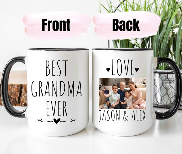 Best Grandma Ever Mug, Photo Mug For Grandma, Personalized Mug With Picture,  Grandmother Gift, Kids Photo Mug, Grandma Mug, Custom Picture.jpg