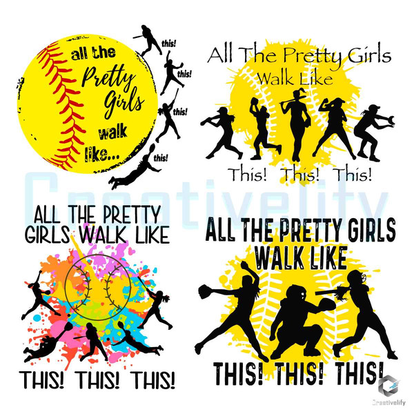 All The Pretty Girls Walk Like SVG Softball Team File.jpg