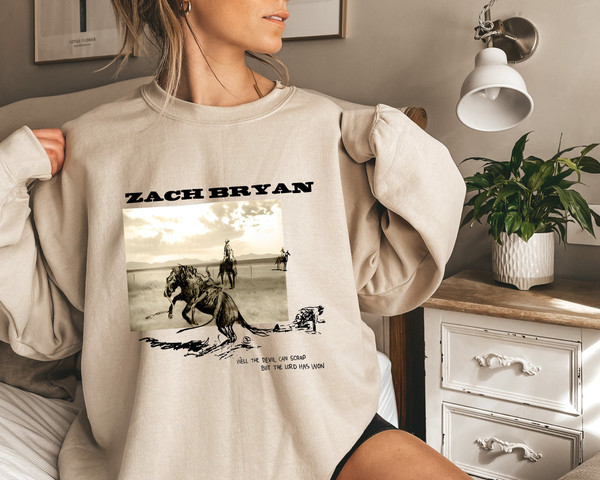 The Devil Can Scrap But The Lord Has Won , Zach Bryan Sweatshirt, Western Crewneck, Country Concert, Western T-shirt, Country Girl Sweat.jpg