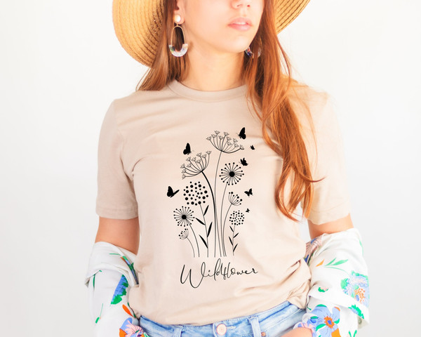 Wild Flowers T shirt, Floral Shirt, Botanical t Shirt, Nature Lover Shirt,Ladies Shirts, Womens t shirt Gardener gifts.jpg