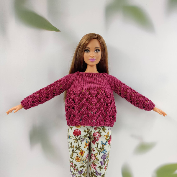 Barbie curvy clothes white green top - Inspire Uplift