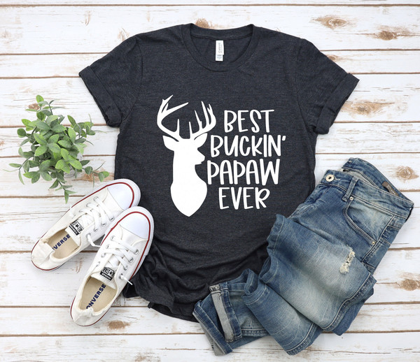 Best Buckin Pawpaw Ever Shirt For Men Fathers Day Deer Hunti - Inspire  Uplift