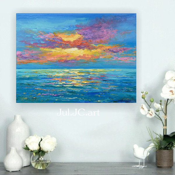 seascape-painting-california-original-art-beach-artwork-sunset-impasto-oil-painting