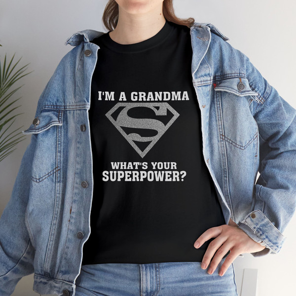 Super Grandma Shirt. Super Grandma Women_s Superpower Shirt -I_m a Grandma What_s Your Superpower Glitter Superman Superpower Tee copy 3.jpg