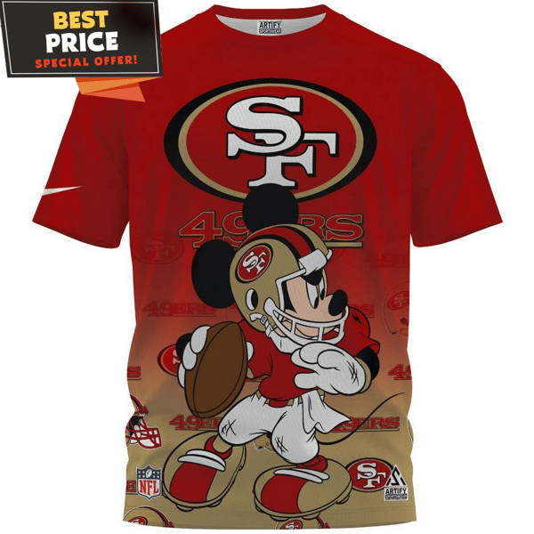 San Francisco 49ers Mickey's Touchdown T-Shirt, Best Gifts For 49ers Fans - Best Personalized Gift & Unique Gifts Idea.jpg