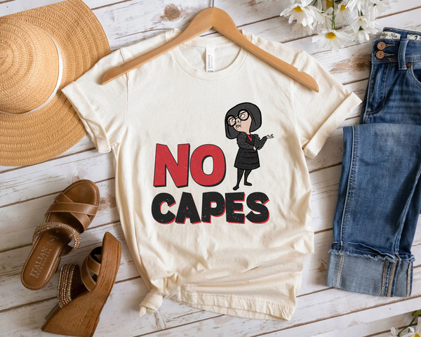 No Capes Edna The Incredibles Shirt Funny Disney Shirt Walt Disney World Shirt Gift Ideas Men Women.jpg