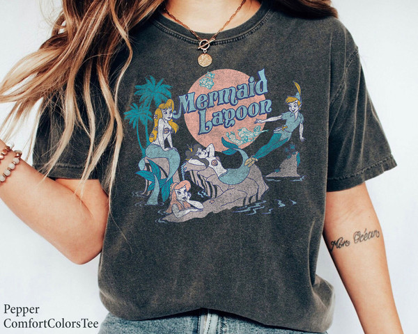 Petter Pan Distressed Mermaid Lagoon Graphic Shirt Walt Disney World Shirt Gift Ideas Men Women.jpg