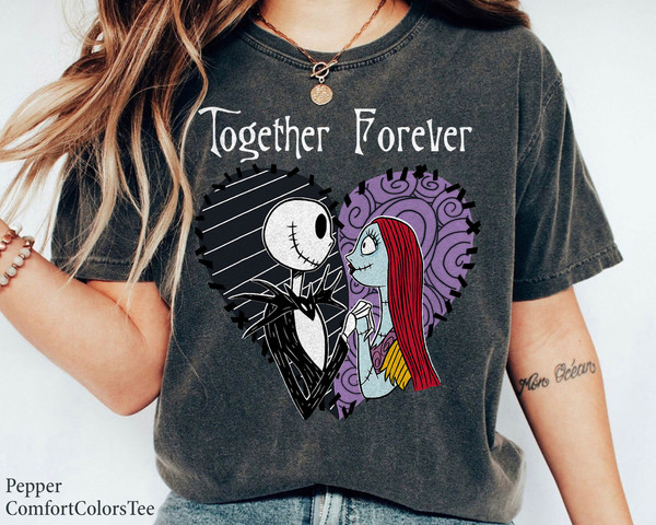 The Nightmare Before Christmas Jack & Sally Together Halloween Shirt Walt Disney World Shirt Gift Ideas Men Women.jpg