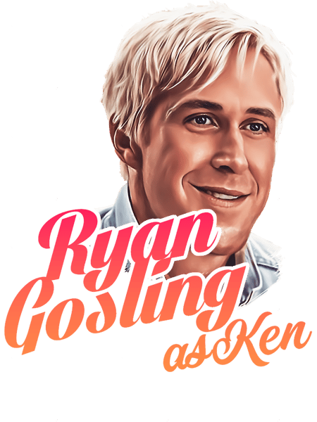 Barbie movie 2023 Ryan Gosling as Ken graphic illustration design by ironpalette.png