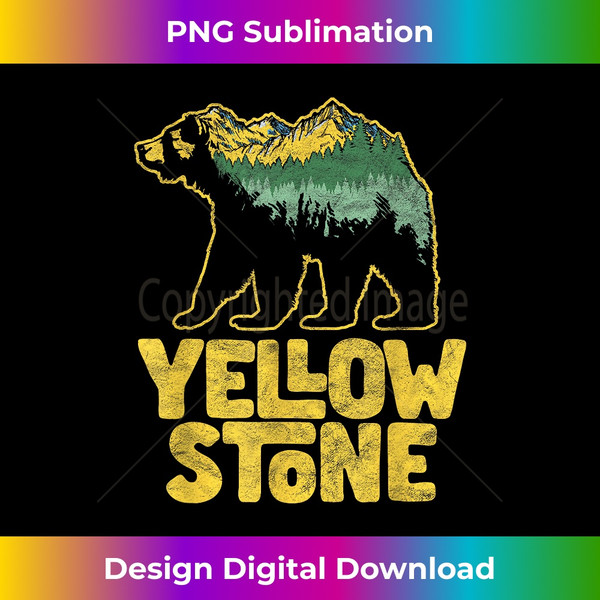 Yellowstone National Park Grizzly Illustration Graphic - Sublimation-Ready PNG File