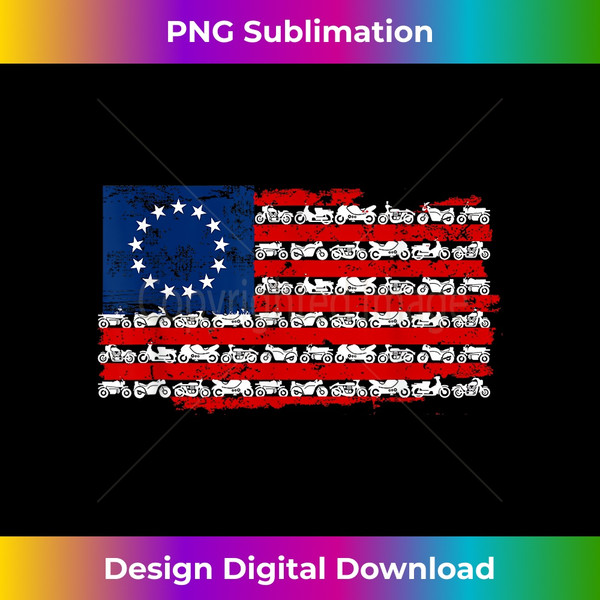 Vintage American Flag Motorcycle 1 - Premium Sublimation Digital Download