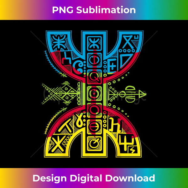 Berber Flag With YAZ Amazigh Symbol! Proud Tamazight People - Eco-Friendly Sublimation PNG Download - Immerse in Creativity with Every Design