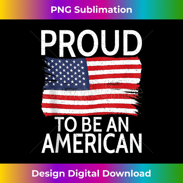 USA America Independence Proud to be an American Tank Top - PNG Transparent Sublimation File
