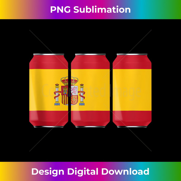Cool Patriotic Beer Cans Espana Spain w Spanish Flag Tank Top - PNG Transparent Digital Download File for Sublimation