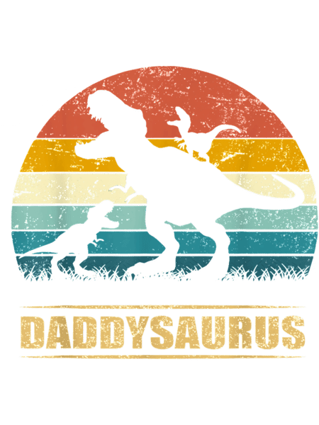 Daddy Dinosaur Daddysaurus 2 Two kids Gift For Dad .png